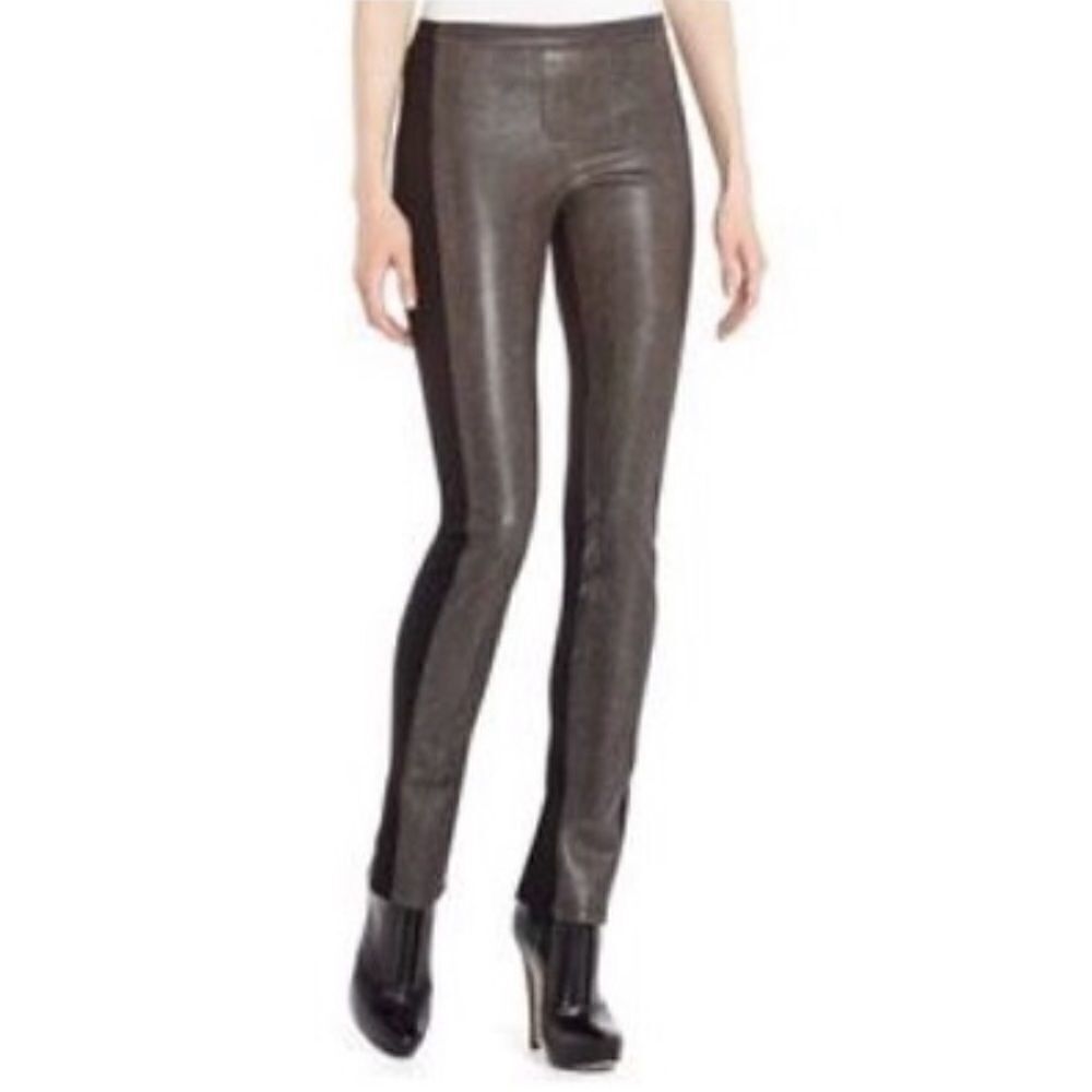 BCBG S Black Brown Pull on Snake Faux Leather Elijah Leggings